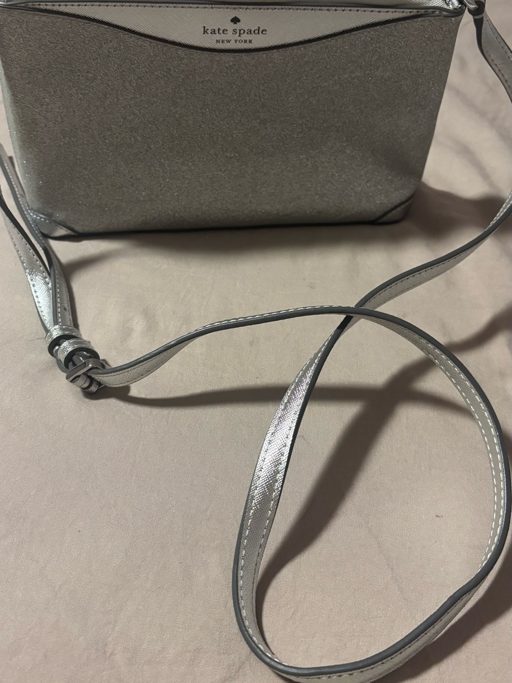 kate spade Silver Metallic Crossbody Bag
